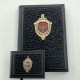 Подарочный комплект ручной работы (кожаные изделия) «Мужчина Black» бронзовая символика (возможна персонализация изделий) Подарочный комплект ручной работы (кожаные изделия) «Мужчина Black» бронзовая символика (возможна персонализация изделий)