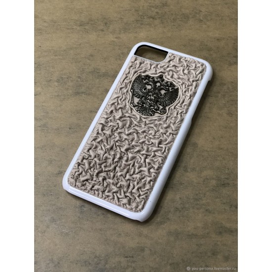 Кожаный чехол на iPhone (любой модели) «Облака» герб из бронзы (возможна персонализация изделия) Кожаный чехол на iPhone (любой модели) «Облака» герб из бронзы (возможна персонализация изделия)